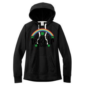 Luckiest Teacher Ever Funny St.Patricks Day Women's Fleece Hoodie