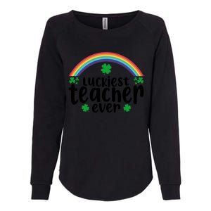 Luckiest Teacher Ever Funny St.Patricks Day Womens California Wash Sweatshirt