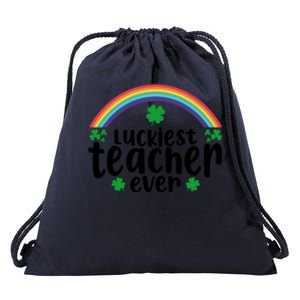 Luckiest Teacher Ever Funny St.Patricks Day Drawstring Bag