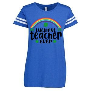 Luckiest Teacher Ever Funny St.Patricks Day Enza Ladies Jersey Football T-Shirt