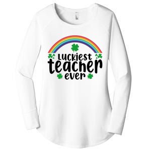 Luckiest Teacher Ever Funny St.Patricks Day Women's Perfect Tri Tunic Long Sleeve Shirt