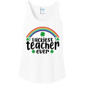 Luckiest Teacher Ever Funny St.Patricks Day Ladies Essential Tank