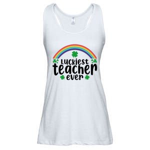 Luckiest Teacher Ever Funny St.Patricks Day Ladies Essential Flowy Tank