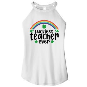 Luckiest Teacher Ever Funny St.Patricks Day Women's Perfect Tri Rocker Tank