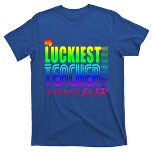 Luckiest Teacher Ever Gift Shamrock St Patrick's Day Gift T-Shirt