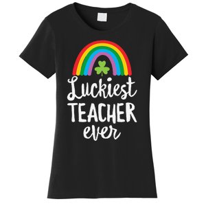 Luckiest Teacher Ever St Patricks Day School Gifts Women's T-Shirt