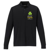 Luckiest Teacher Ever St. Patrick's Saint Pattys Day Performance Long Sleeve Polo