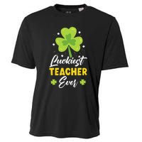 Luckiest Teacher Ever St. Patrick's Saint Pattys Day Cooling Performance Crew T-Shirt