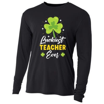 Luckiest Teacher Ever St. Patrick's Saint Pattys Day Cooling Performance Long Sleeve Crew