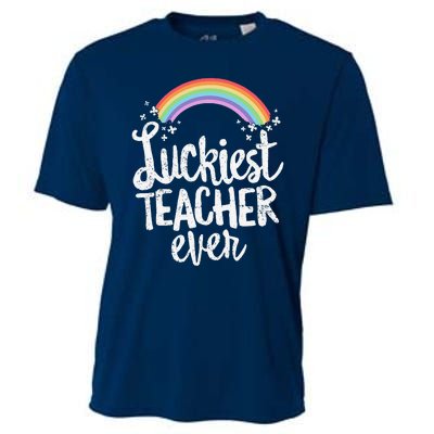 Luckiest Teacher Ever St Patricks Day School Gift Cooling Performance Crew T-Shirt