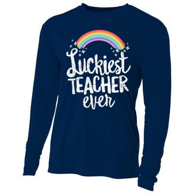 Luckiest Teacher Ever St Patricks Day School Gift Cooling Performance Long Sleeve Crew