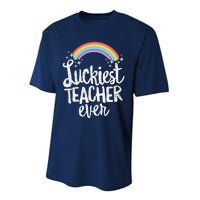 Luckiest Teacher Ever St Patricks Day School Gift Performance Sprint T-Shirt