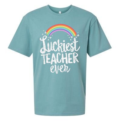 Luckiest Teacher Ever St Patricks Day School Gift Sueded Cloud Jersey T-Shirt