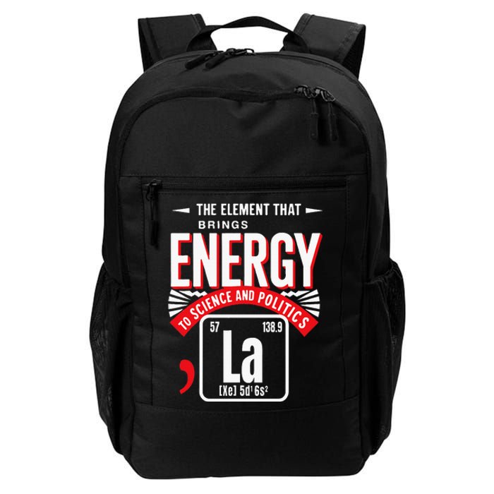 La The Elet That Brings Energy Kamala Harris Science Daily Commute Backpack