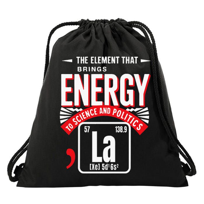 La The Elet That Brings Energy Kamala Harris Science Drawstring Bag