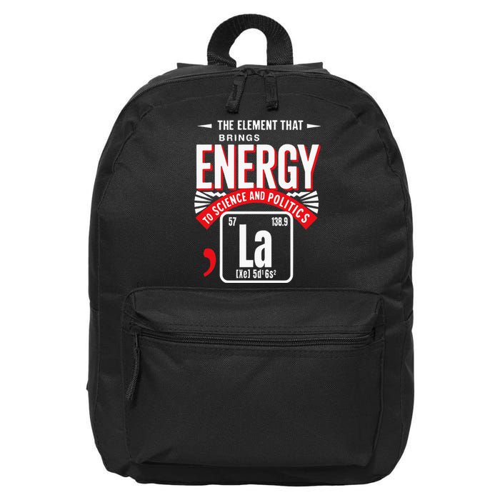 La The Elet That Brings Energy Kamala Harris Science 16 in Basic Backpack