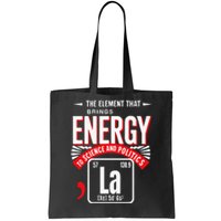 La The Elet That Brings Energy Kamala Harris Science Tote Bag