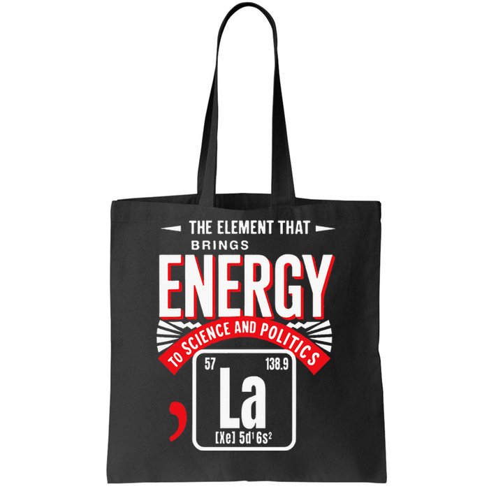 La The Elet That Brings Energy Kamala Harris Science Tote Bag