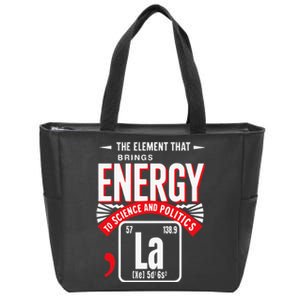 La The Elet That Brings Energy Kamala Harris Science Zip Tote Bag