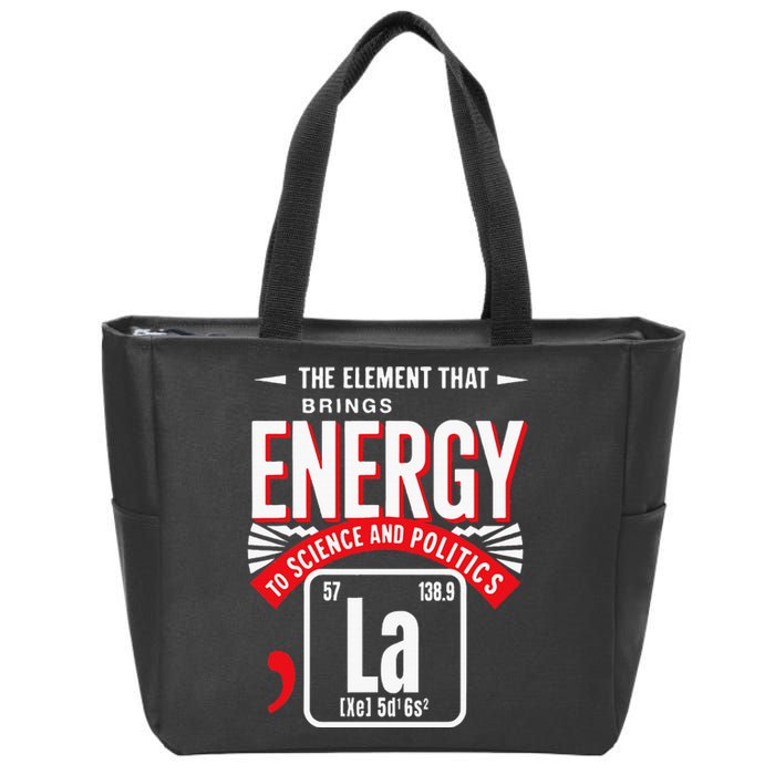 La The Elet That Brings Energy Kamala Harris Science Zip Tote Bag