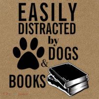 Library Themed Easily Distracted By Books And Dogs Gift Cotton Canvas Backpack