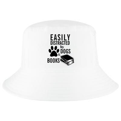 Library Themed Easily Distracted By Books And Dogs Gift Cool Comfort Performance Bucket Hat