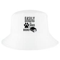 Library Themed Easily Distracted By Books And Dogs Gift Cool Comfort Performance Bucket Hat