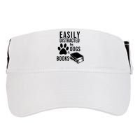 Library Themed Easily Distracted By Books And Dogs Gift Adult Drive Performance Visor