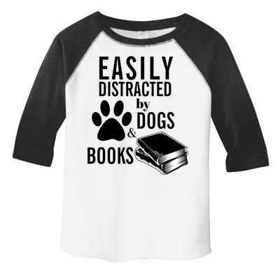 Library Themed Easily Distracted By Books And Dogs Gift Toddler Fine Jersey T-Shirt