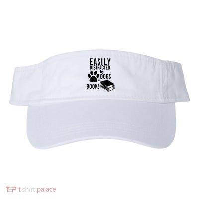 Library Themed Easily Distracted By Books And Dogs Gift Visor