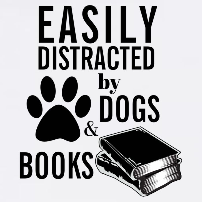 Library Themed Easily Distracted By Books And Dogs Gift Visor