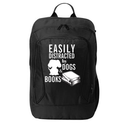Library Themed Easily Distracted By Books And Dogs Gift City Backpack