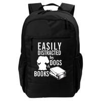 Library Themed Easily Distracted By Books And Dogs Gift Backpack