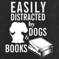 Library Themed Easily Distracted By Books And Dogs Gift 25L Jumbo Tote