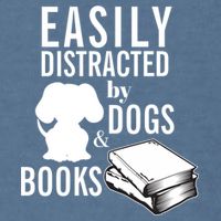 Library Themed Easily Distracted By Books And Dogs Gift Garment-Dyed Sweatshirt