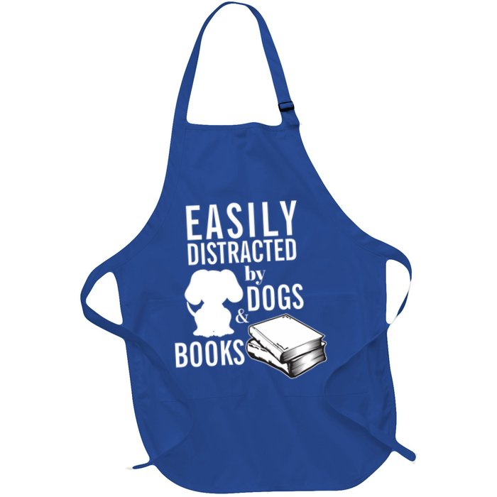 Library Themed Easily Distracted By Books And Dogs Gift Apron