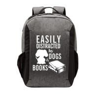 Library Themed Easily Distracted By Books And Dogs Gift Vector Backpack