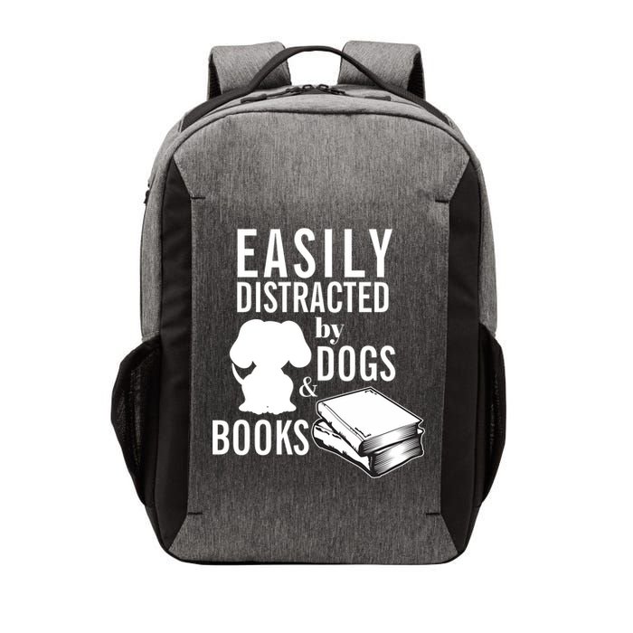 Library Themed Easily Distracted By Books And Dogs Gift Vector Backpack