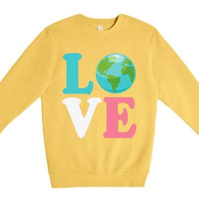 Love The Earth Women Orns Earth Day Premium Crewneck Sweatshirt