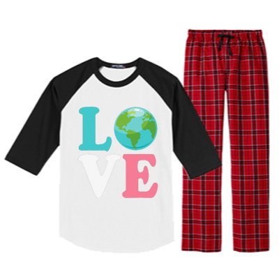 Love The Earth Women Orns Earth Day Raglan Sleeve Pajama Set