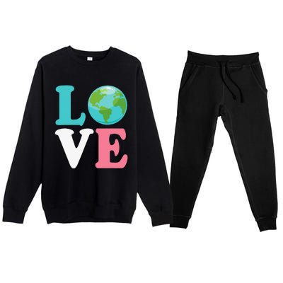 Love The Earth Women Orns Earth Day Premium Crewneck Sweatsuit Set