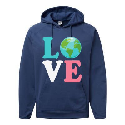 Love The Earth Women Orns Earth Day Performance Fleece Hoodie