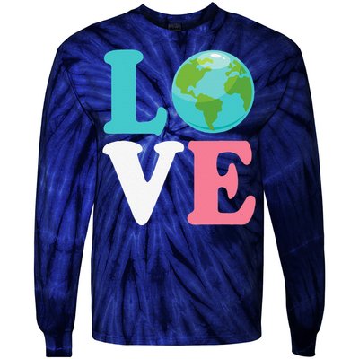 Love The Earth Women Orns Earth Day Tie-Dye Long Sleeve Shirt