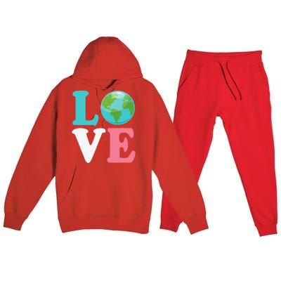 Love The Earth Women Orns Earth Day Premium Hooded Sweatsuit Set