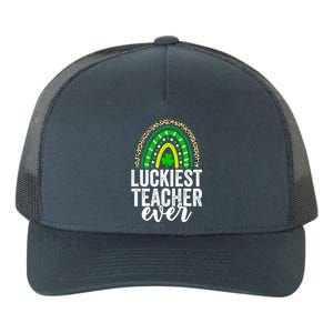 Luckiest Teacher Ever School Leopard Rainbow St Patricks Day Gift Yupoong Adult 5-Panel Trucker Hat