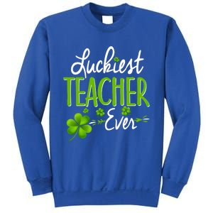 Luckiest Teacher Ever Shamrock Irish Teacher St Patricks Day Gift Sweatshirt