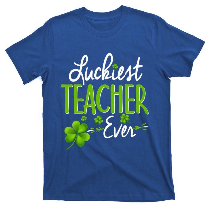 Luckiest Teacher Ever Shamrock Irish Teacher St Patricks Day Gift T-Shirt