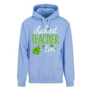 Luckiest Teacher Ever Shamrock Irish Teacher St Patricks Day Gift Unisex Surf Hoodie