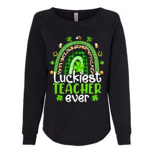 Luckiest Teacher Ever Rainbow St Patricks Day Womens California Wash Sweatshirt