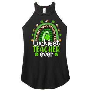 Luckiest Teacher Ever Rainbow St Patricks Day Women's Perfect Tri Rocker Tank